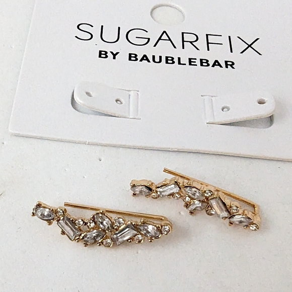Sugarfix by Baublebar Crystal Cluster Ear Crawlers Gold - Picture 5 of 7